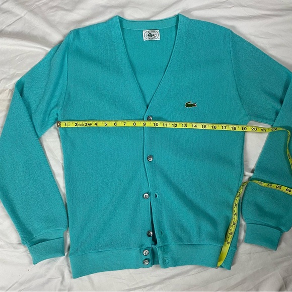 Izod Lacoste turquoise cardigan size 38 Medium - Picture 3 of 3